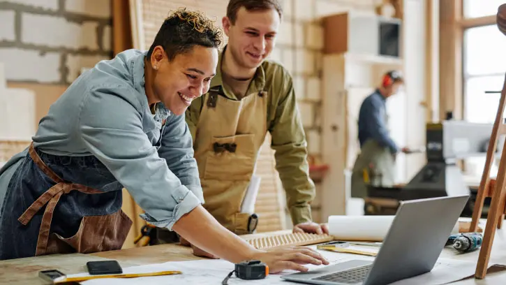 Carpenters on a laptop