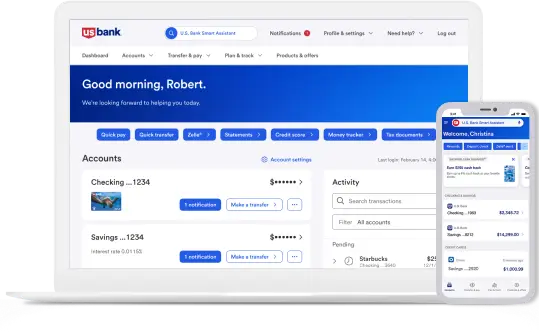 Mobile and online banking dashboards