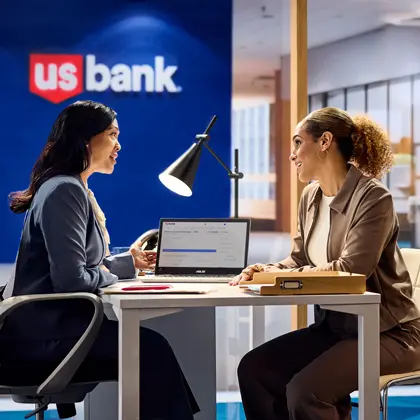 Fitness influencer Jess Sims meeting with a U.S. Bank personal banker